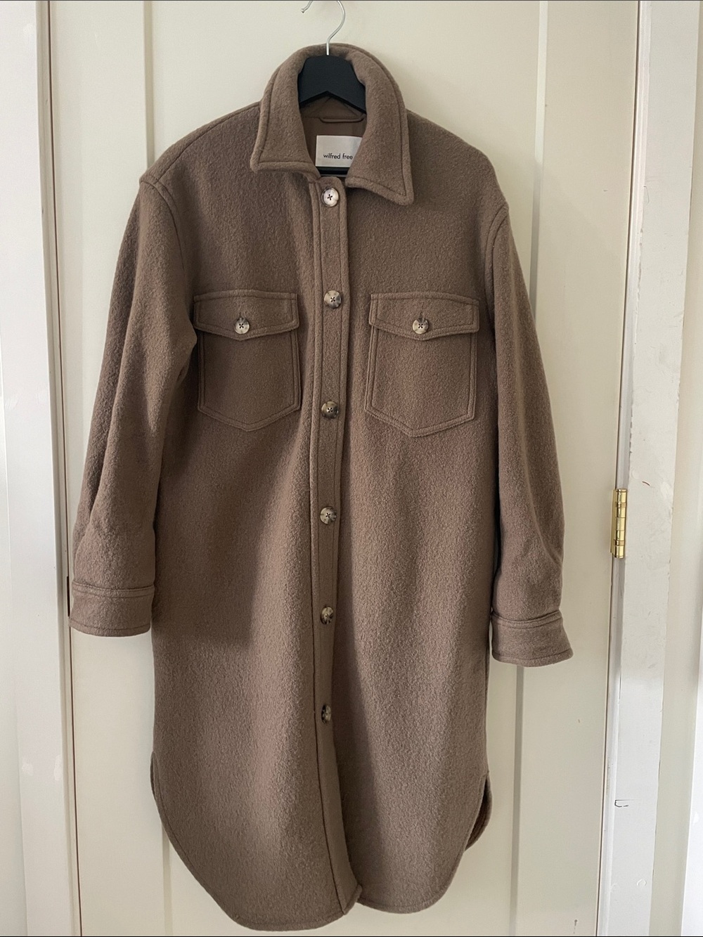 Wilfred Free Taupe The Ganna Long Jacket